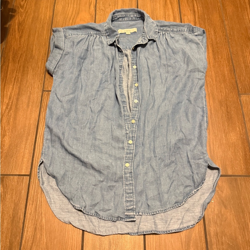 LOFT Light Blue Denim Top